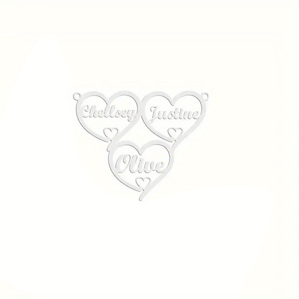 Personalized Stainless Steel Heart Name Necklace, Custom Gift